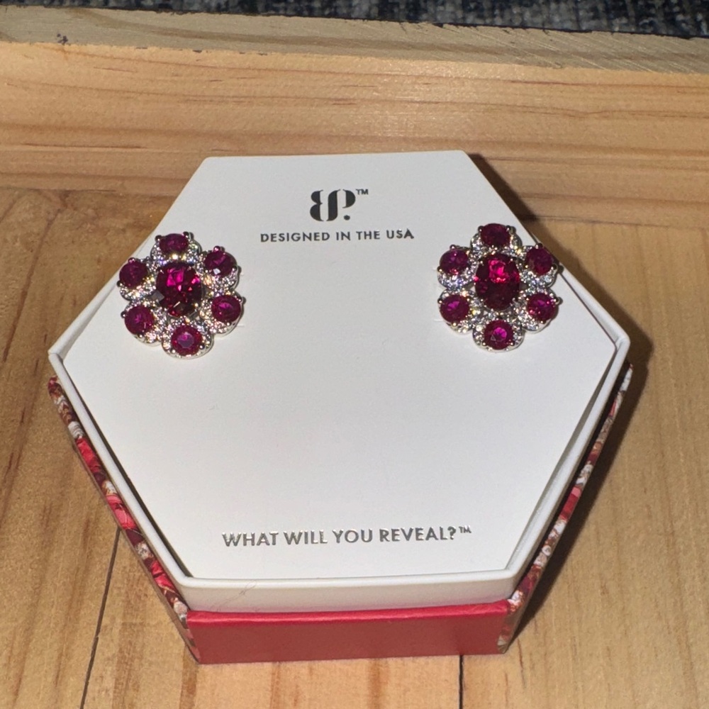BP Red Gemstone Earrings